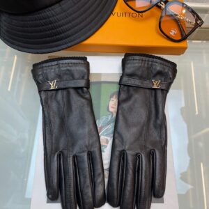 Lv Leather Gloves Woman