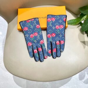 LV Leather Gloves Woman Touchscreen Compatible