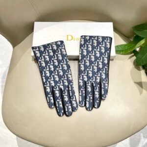 Dior Leather Touchscreen Compatible Woman Gloves
