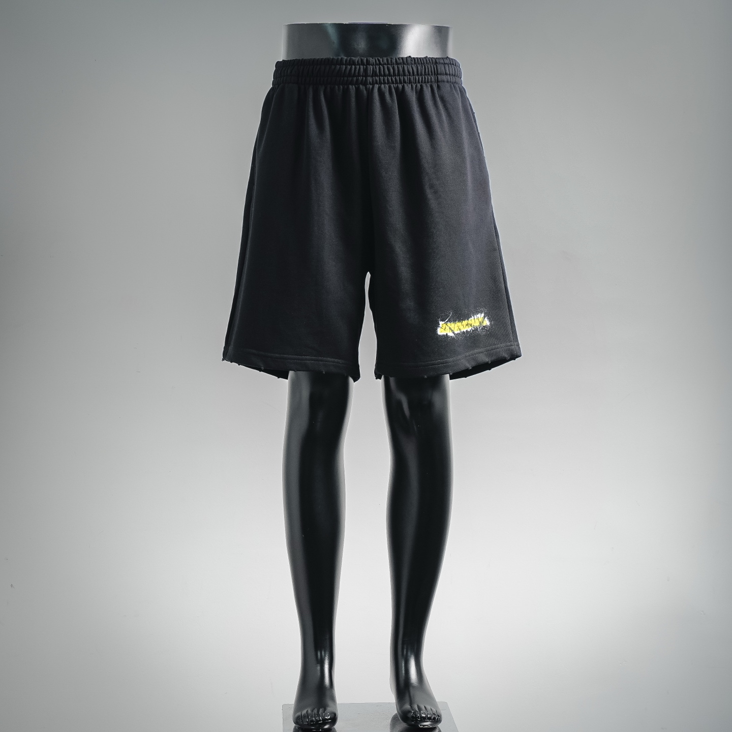 Balenciaga Spray Print Drawstring Shorts