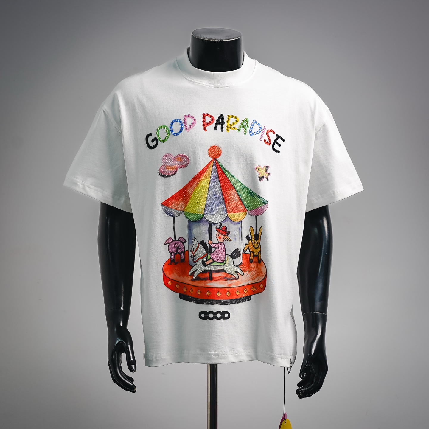 GOOD BRAND GB Kids Carousel Graphic Short Sleeve T-Shirt Size S M L XL