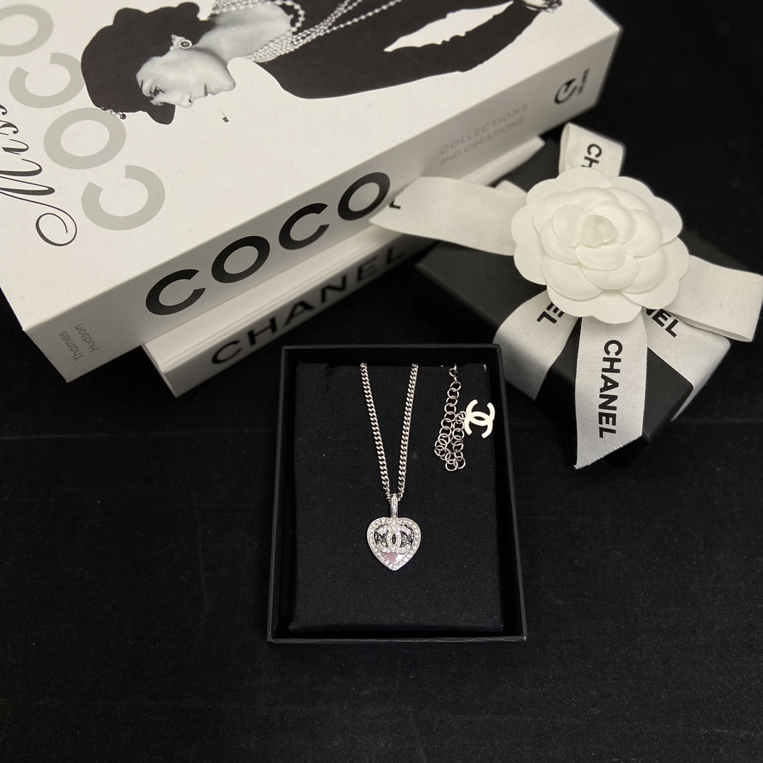 Chanel Pink Black Necklace