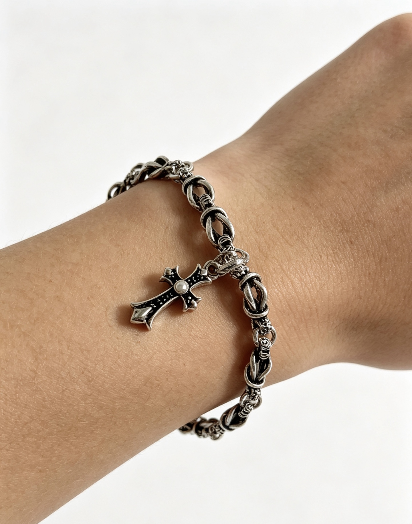 Chrome Hearts Classic Cross Cuban Chain Bracelet