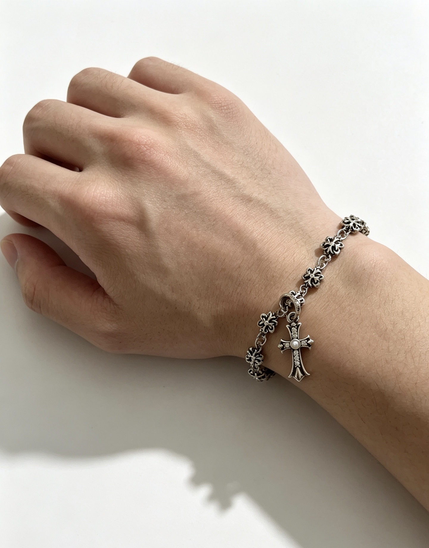 Chrome Hearts Classic Cross Cuban Chain Bracelet