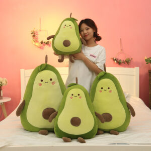 Avocado plush toy, long nap pillow in plush format, large-sized stuffed animal; a pillow for sleeping, a cloth doll, a toy – available for wholesale