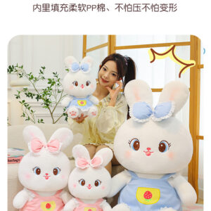 Cute strawberry-themed bunny plush toy – a comforting companion for girls to sleep with, perfect as a birthday gift for children