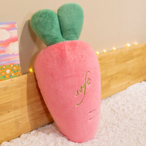 Carrot-shaped pillow in the form of a long strip; a cute, fluffy toy, an extremely soft doll – perfect for sleeping on the bed, a cloth doll for girls