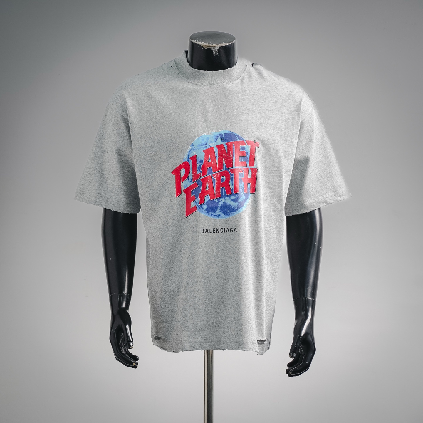 BALENCIAGA – Printed Oversized Fit Rhinestone – Short Sleeve T-Shirt