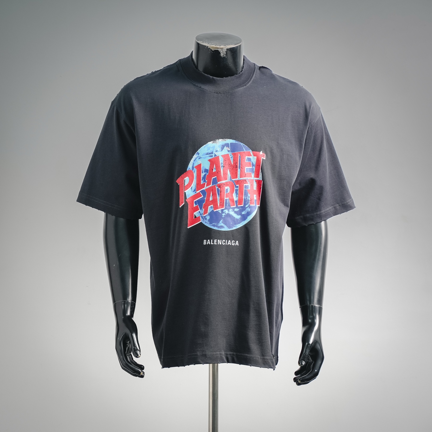 BALENCIAGA – Printed Oversized Fit Rhinestone – Short Sleeve T-Shirt