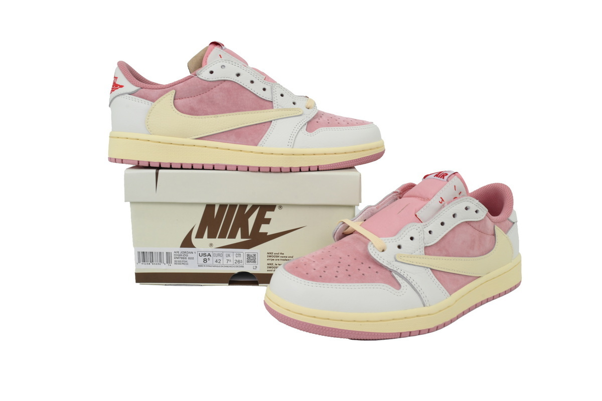Max Size US14=UK13=EUR48.5=CM32 Air Jordan 1 Low OG White Pink