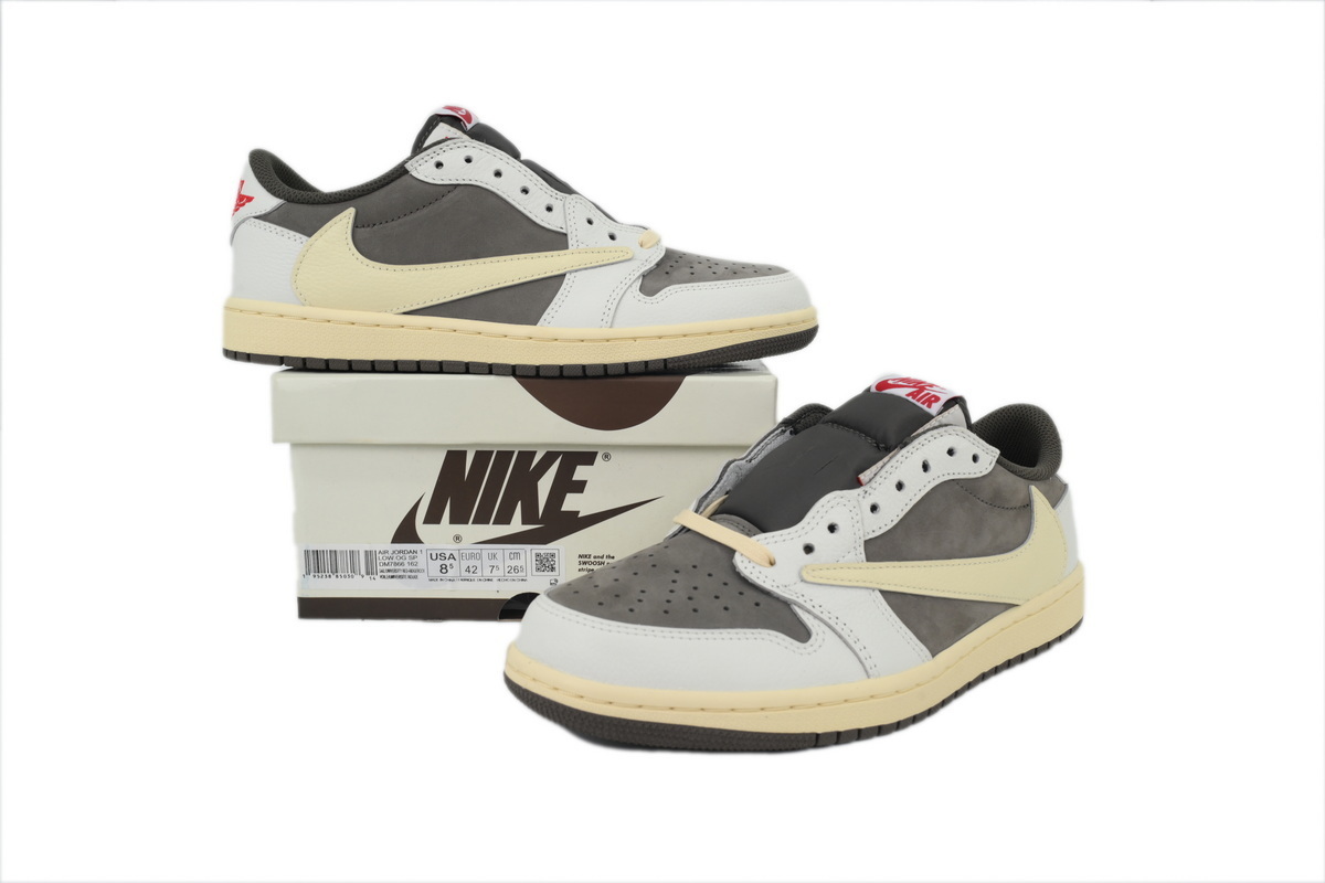 Max Size US14=UK13=EUR48.5=CM32 Air Jordan 1 Low White Brown Barb