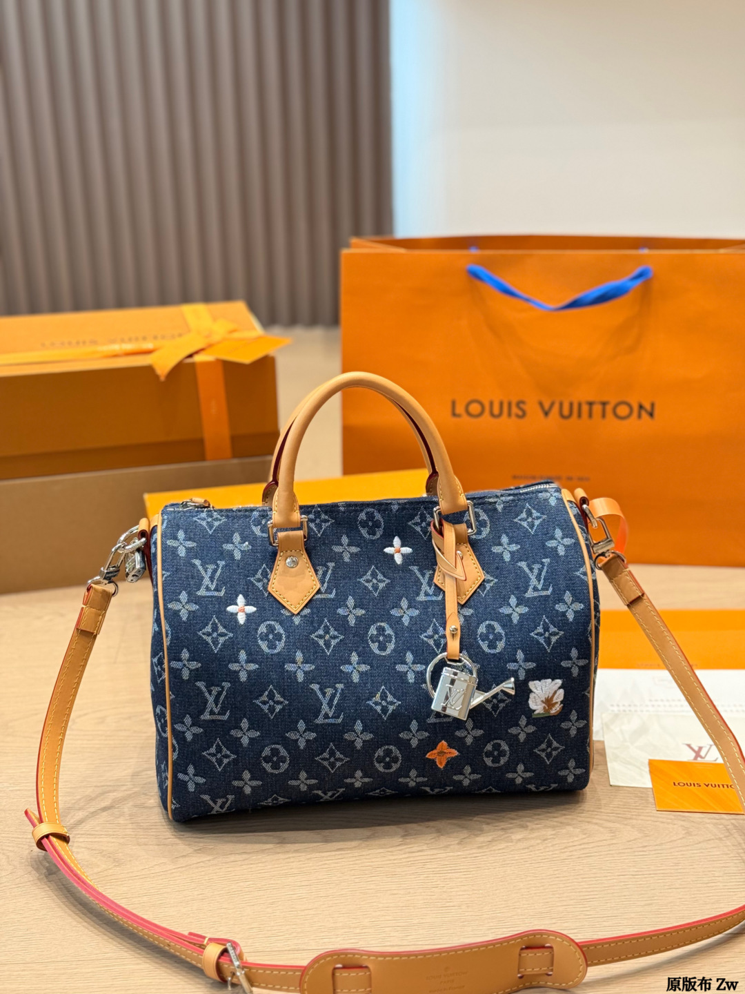 Louis Vuitton Denim Leather Handbag